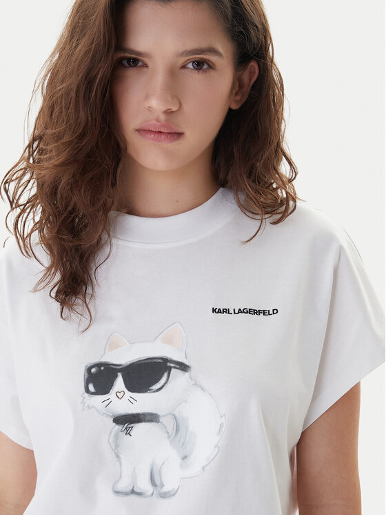 KARL LAGERFELD KARL LAGERFELD T-Shirt A2W17115 Bílá Loose Fit