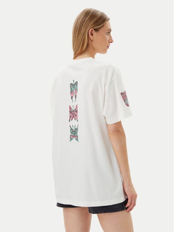 Volcom Volcom T-krekls Alix 3 B3512507 Balts Oversize