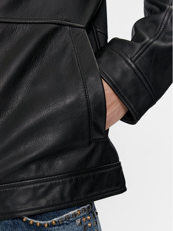 HUGO Hugo Lederjacke Lokis2 50513322 Schwarz Slim Fit
