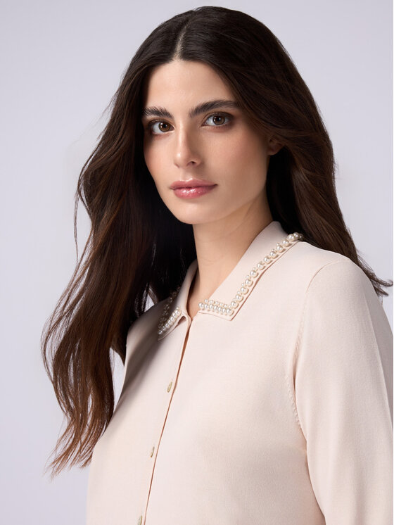 Oltre Oltre Kardigan M108J004834N002 Écru Regular Fit