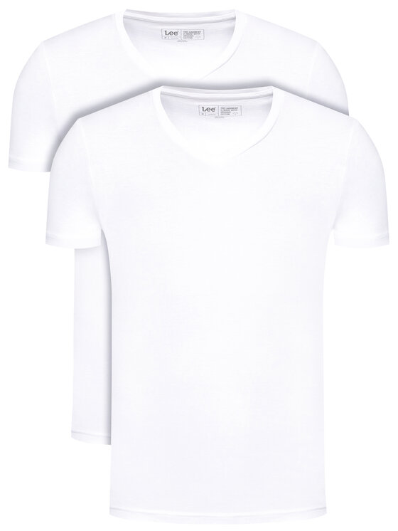 Lee Lee Set di 2 T-shirt Twin Pack L62ECM12 112114541 Bianco Fitted Fit