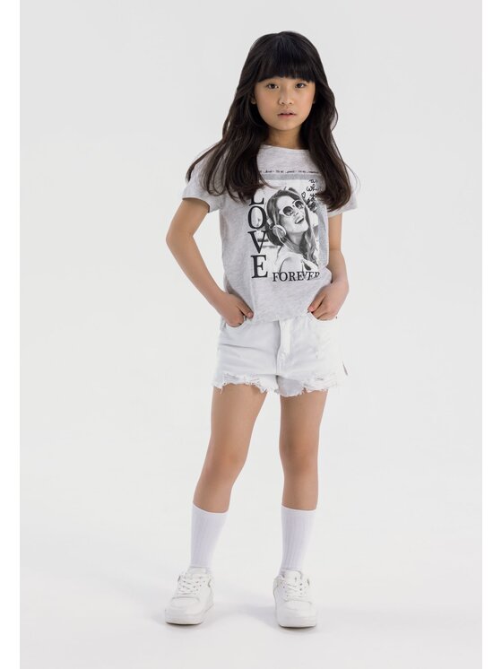 MINOTI MINOTI Szorty jeansowe 18SHORT 43 Biały Regular Fit