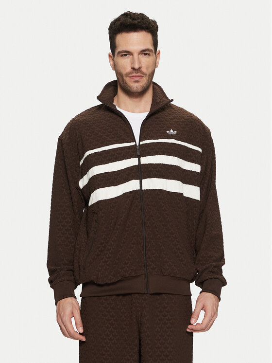 adidas adidas Majica dugih rukava Monogram JP4419 Smeđa Loose Fit