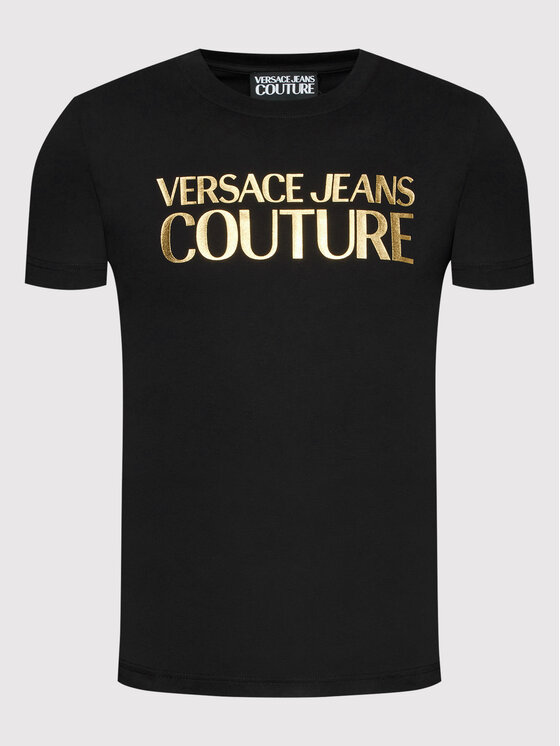 Versace Jeans Couture Versace Jeans Couture Tričko 72GAHT01 Čierna Regular Fit