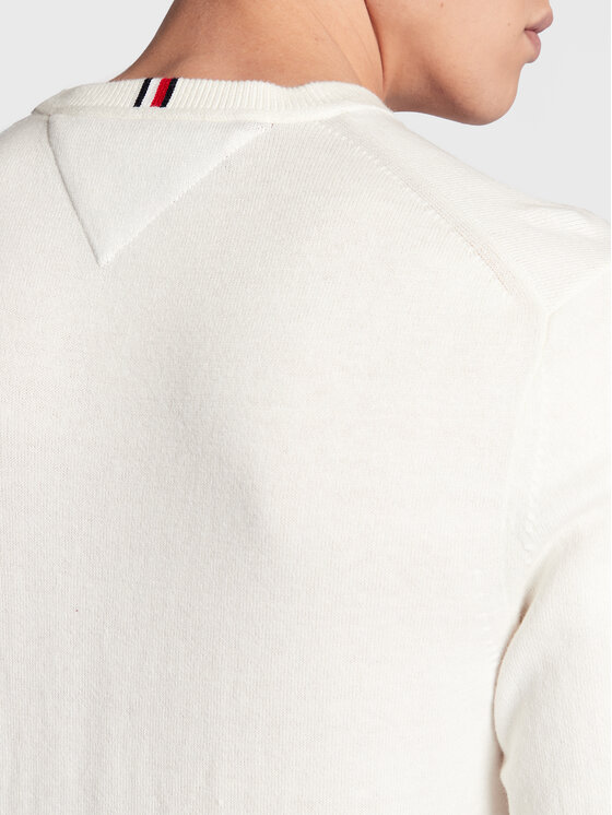 Tommy Hilfiger Tommy Hilfiger Pulover MW0MW28046 Écru Regular Fit