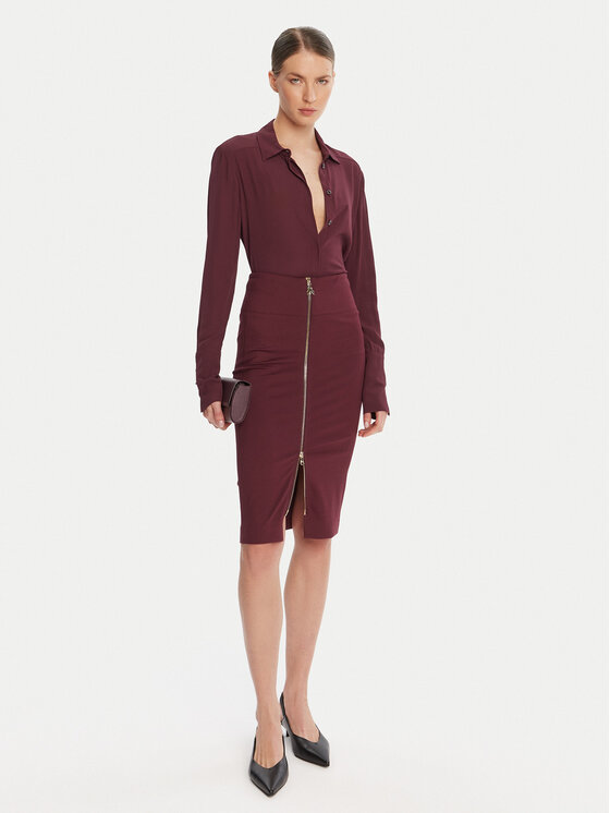 Patrizia Pepe Patrizia Pepe Koszula 8C0761 A8I1 Bordowy Regular Fit