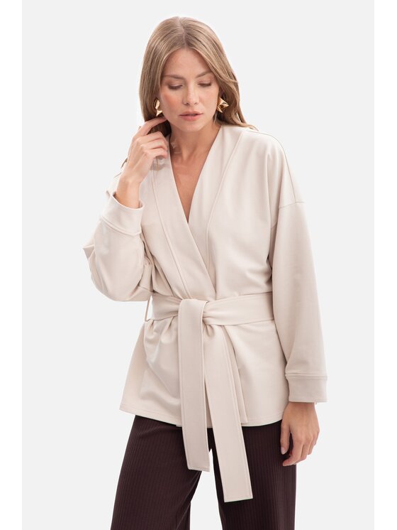 BeWear BeWear Narzutka b297 Beżowy Baggy Fit