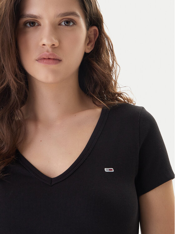 Tommy Jeans Tommy Jeans T-Shirt Essential DW0DW17385 Schwarz Slim Fit