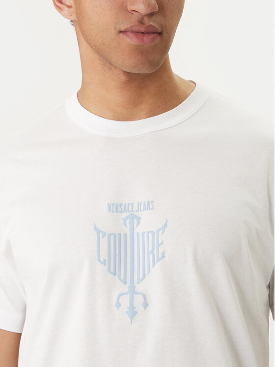 Versace Jeans Couture Versace Jeans Couture Majica 80GAHT14 CJ00T Bela Regular Fit