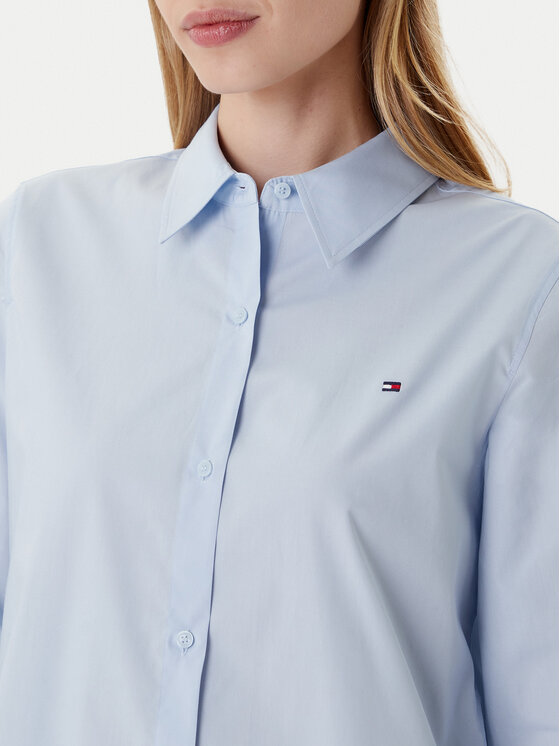 Tommy Hilfiger Tommy Hilfiger Camicia Ess WW0WW47169 Celeste Regular Fit