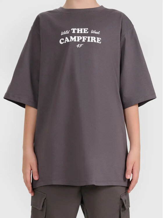 4F 4F T-Shirt 4FJWSS26TTSHM2813-22 Szary Active Fit