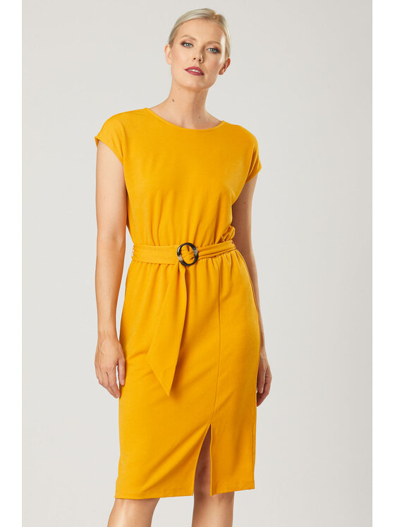 QUIOSQUE QUIOSQUE Sukienka codzienna STRONG HIT NEW DRESS Żółty Regular Fit