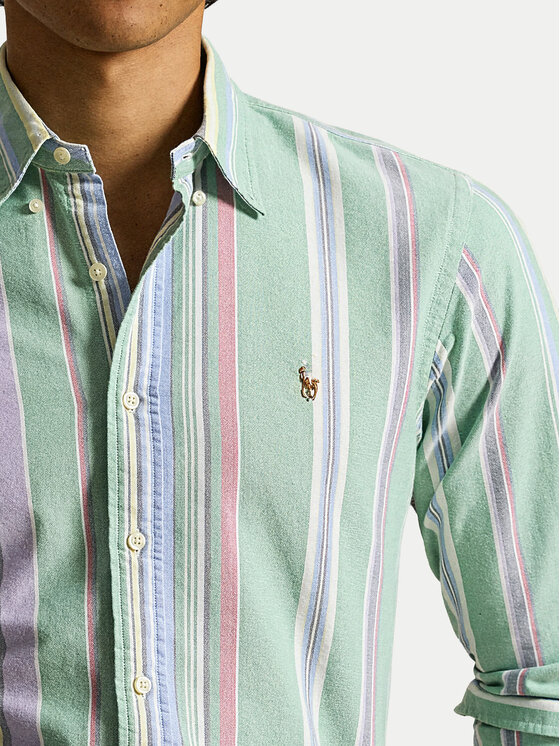 Polo Ralph Lauren Polo Ralph Lauren Marškiniai 710928921002 Šviesiai žalia Custom Fit
