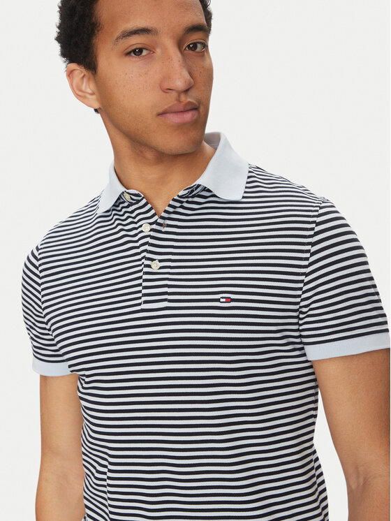 Tommy Hilfiger Tommy Hilfiger Polo 1985 MW0MW17771 Granatowy Slim Fit