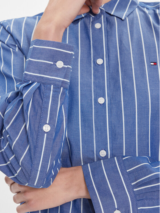 Tommy Hilfiger Tommy Hilfiger Сорочка Baseball Stripe Regular Shirt WW0WW41155 Голубий Regular Fit