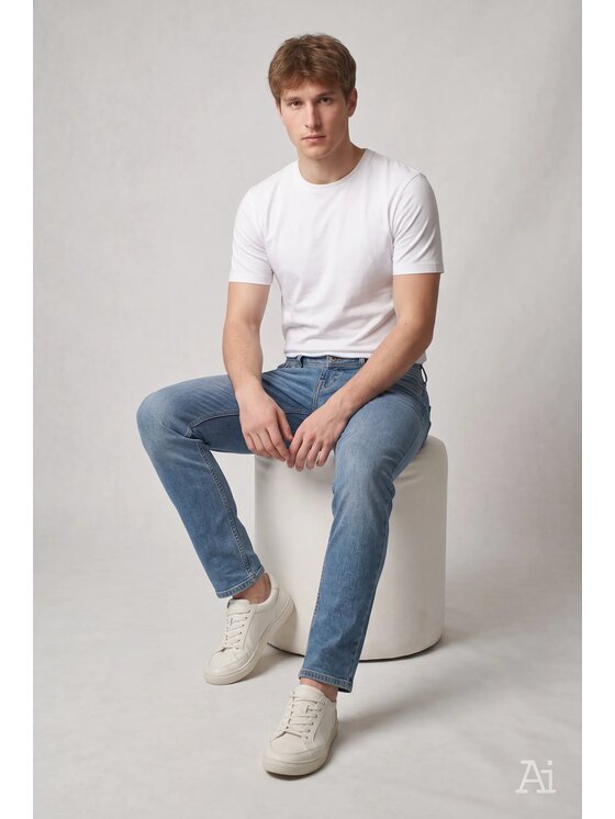 Cross Jeans Cross Jeans Jeansy F 194-775 Niebieski Straight Leg