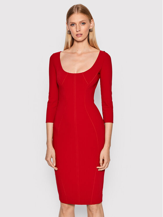 Abito da cocktail AB-163-26E2-V360 Rosso Slim Fit