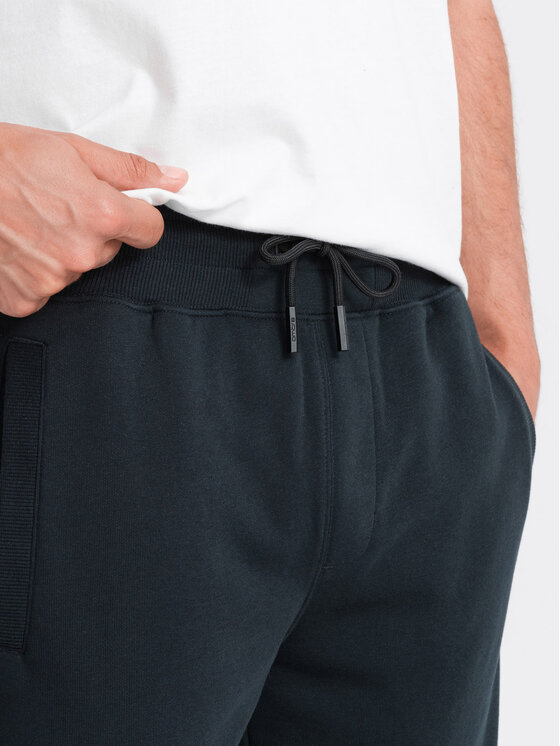 Ombre Ombre Šortky z materiálu OM-SRBS-0149 Černá Regular Fit