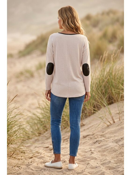 FIGL FIGL Sweter M1362 Beżowy Regular Fit