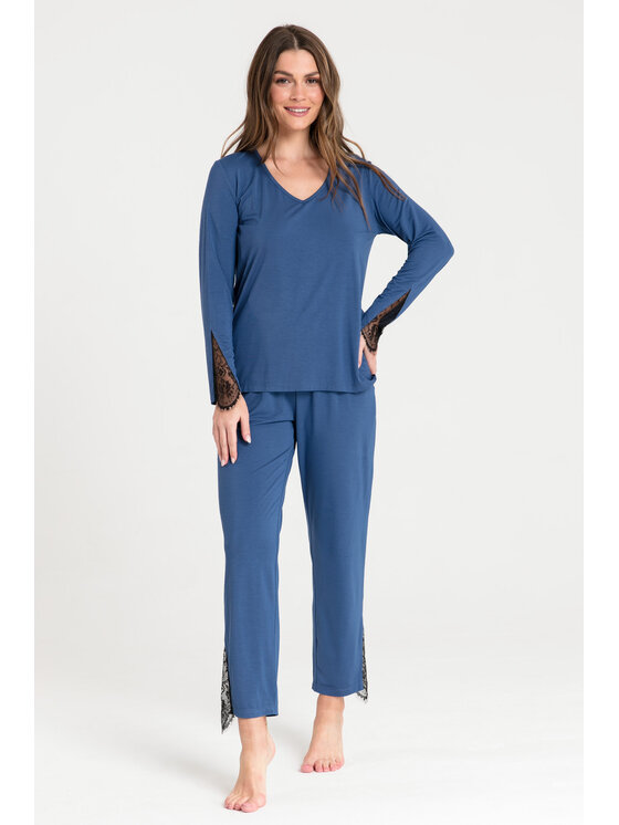 LaLupa LaLupa Koszula nocna LA072 Niebieski Comfortable Fit