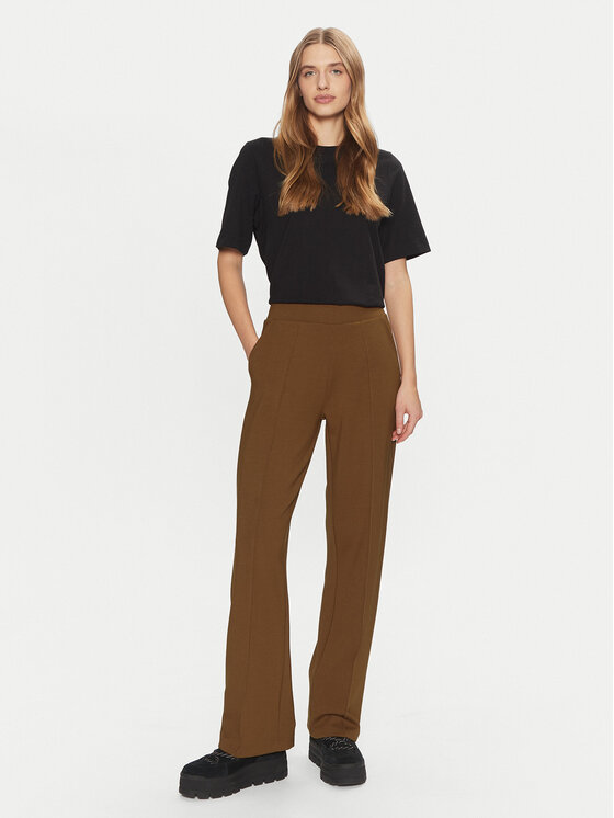 Vila Vila Pantaloni di tessuto Reflecti 14098897 Marrone Wide Leg