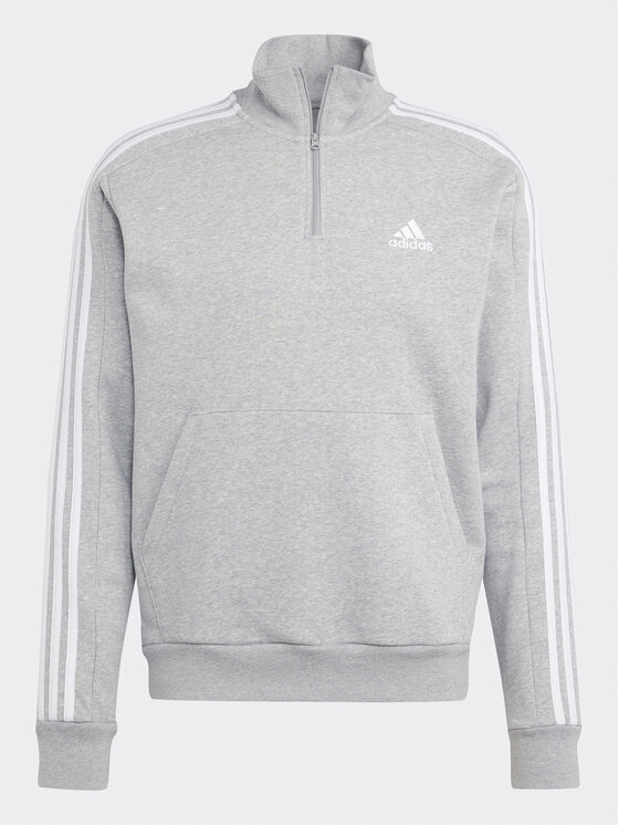 adidas adidas Felpa Essentials Fleece 3-Stripes IJ8905 Grigio Regular Fit