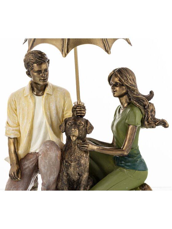 MIAhome MIAhome Figurka PARA pod parasolem z psem Kolorowy