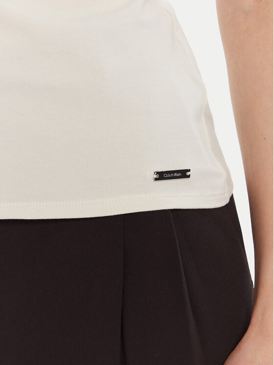 Calvin Klein Calvin Klein Majica LV047B275G Écru Slim Fit