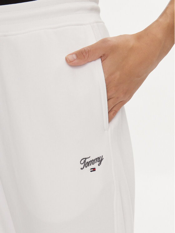 Tommy Jeans Tommy Jeans Spodnie dresowe Script DW0DW17771 Biały Relaxed Fit