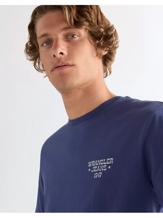 Wrangler Wrangler T-Shirt GRAPHIC TEE Niebieski Relaxed Fit