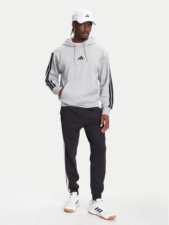 adidas adidas Mikina Essentials 3-Stripes JE6302 Sivá Regular Fit