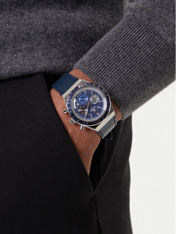 Timex Timex Ročna ura Q Diver Inspired Chronograph TW2Y36100 Mornarsko modra