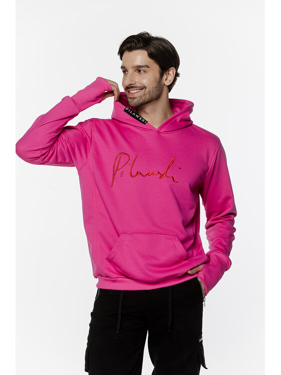 Bluza, rozmiar M/L, Różowy, BLUZA FUKSJA MĘSKA