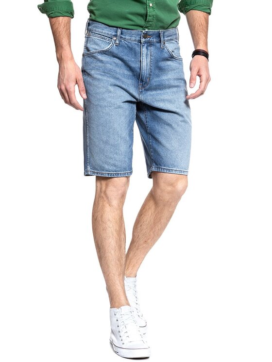 Wrangler Szorty jeansowe DENIM SHORT Niebieski Regular Fit Modivo.pl