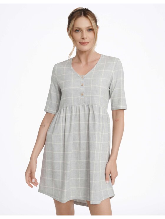 Esotiq Esotiq Koszula nocna 41174-09X Szary Comfortable Fit