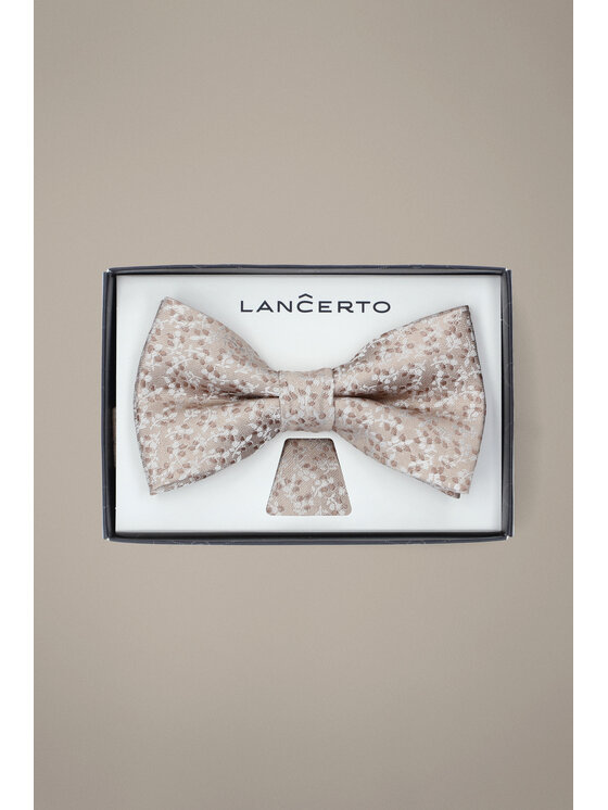 Lancerto Lancerto Komplet mucha i poszetka Mucha Beżowa MU090126000020 Beżowy
