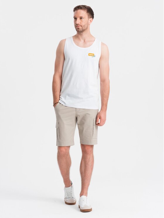 Ombre Ombre Tank top OM-TSTT-0191 Bílá Regular Fit