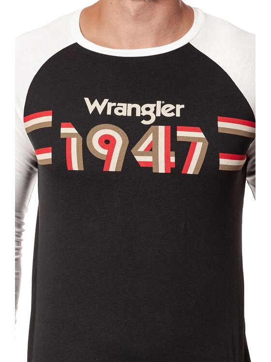 Wrangler Wrangler T-shirt LS Nero Regular Fit