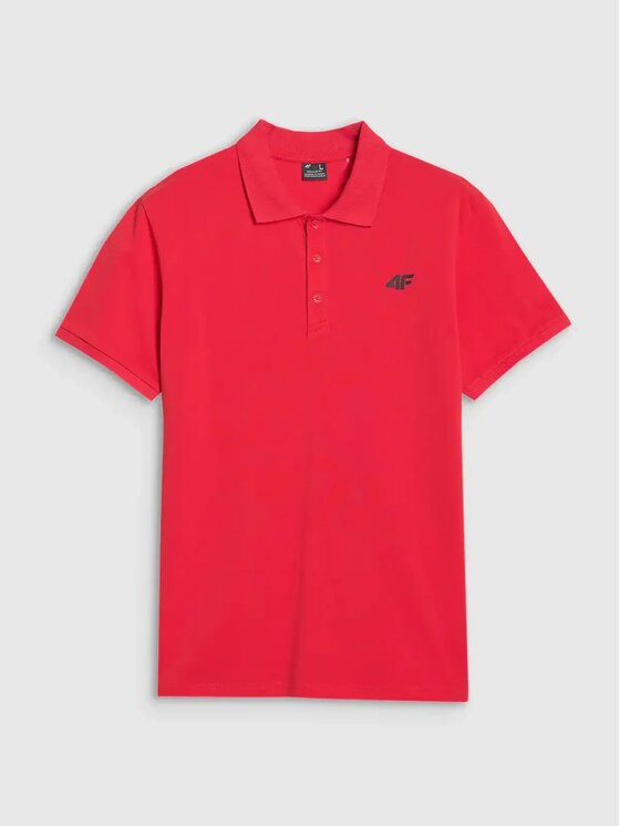 4F 4F Polokošeľa 4FWSS25TPTSM407-62S Červená Regular Fit