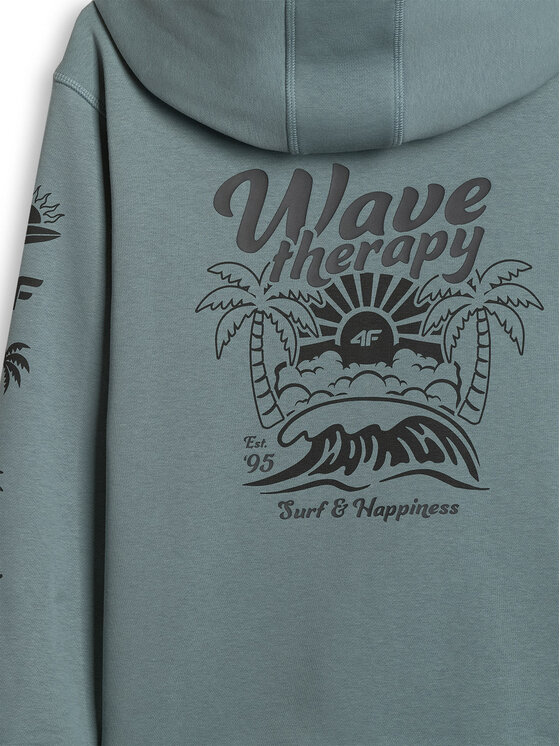 4F 4F Bluza SKATE & RIDE Turkusowy Loose Fit