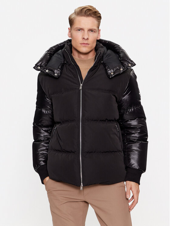 BOSS Boss Pūkinė striukė Dybes 50499800 Juoda Regular Fit