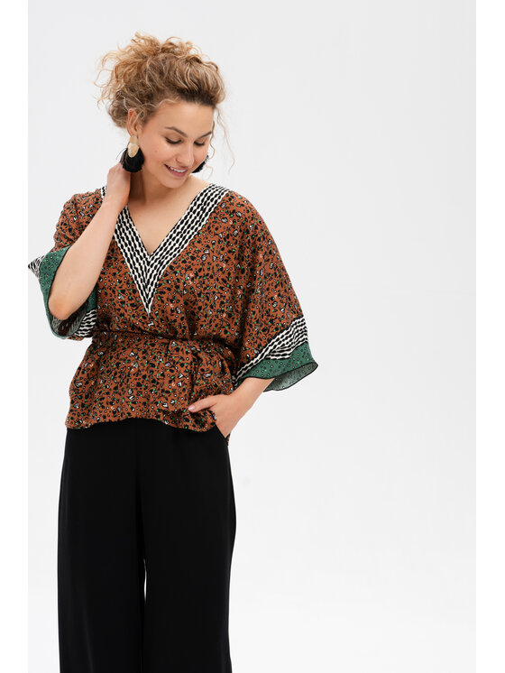 blue shadow blue shadow Bluzka Kidi Brązowy Regular Fit