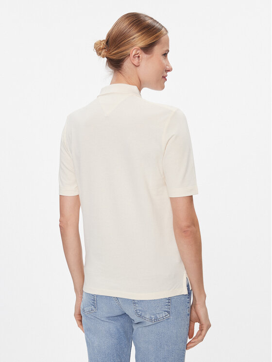 Tommy Hilfiger Tommy Hilfiger Тениска с яка и копчета Reg Crest Emb Polo Ss WW0WW41061 Екрю Regular Fit