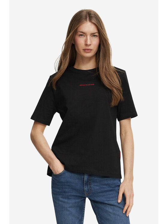 Americanos Americanos T-krekls W226-AMLTS-1057 Melns Regular Fit