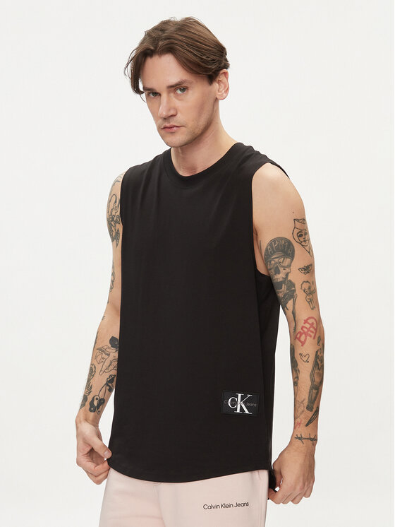 Calvin Klein Jeans Tank-Top Monologo Badge J30J325529 Schwarz 