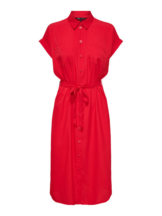 ONLY ONLY Haljina košulja Hannover 15191953 Crvena Regular Fit