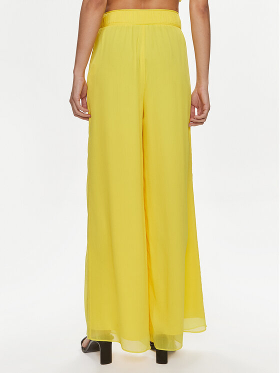 Patrizia Pepe Patrizia Pepe Riidest püksid 2P1584/A061-Y447 Kollane Wide Leg
