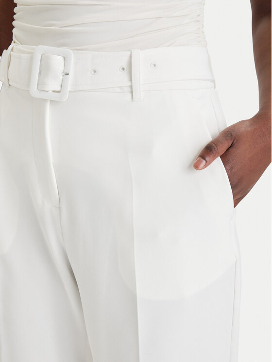 Guess Guess Текстилни панталони W6GB05 W1765 Бял Regular Fit