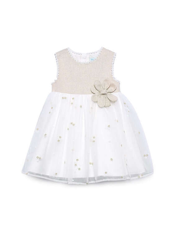 Abel & Lula Sukienka elegancka 5001 Beżowy Regular Fit