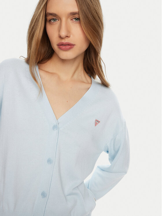 Guess Jeans Guess Jeans Sveter W4BR16 Z3HO2 Modrá Regular Fit